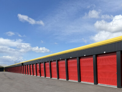 Row of drive-up storage units in Emmett ID