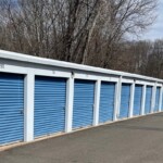 Row of drive-up storage units