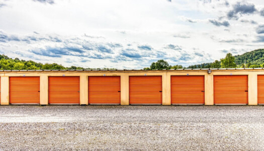Head on photo of a storage unit row