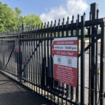 Secure entry gate to the storage facility