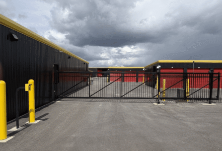 Storage facility gated entrance