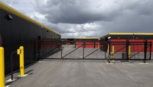Storage facility gated entrance