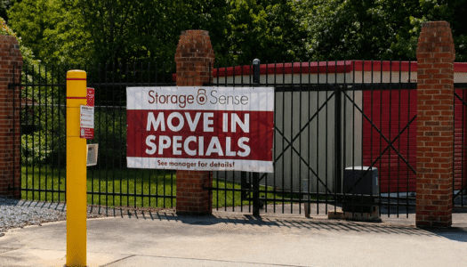 Secure entrance to self storage facility