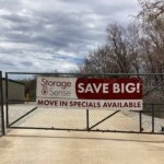 Entrance gate to storage facility