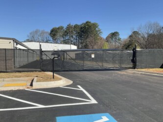 Securely gated and keypad entry self storage facility