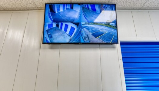 Monitored security cameras at secure self storage facility
