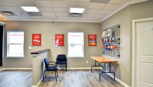 office with an on-site management desk for in-person customer service and moving supplies for sale