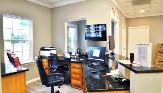 office with an on-site management desk for in-person customer service