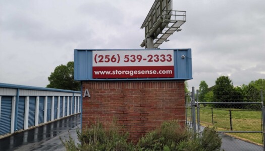 Storage Sense signage in Owens Cross Roads, AL