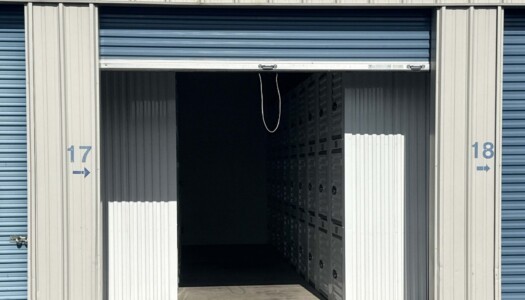 View of storage lockers