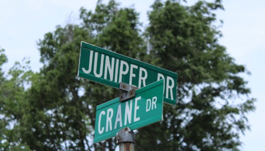 Road signs of Juniper Dr and Crane Dr
