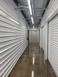 Hallway of indoor temperature-controlled storage units
