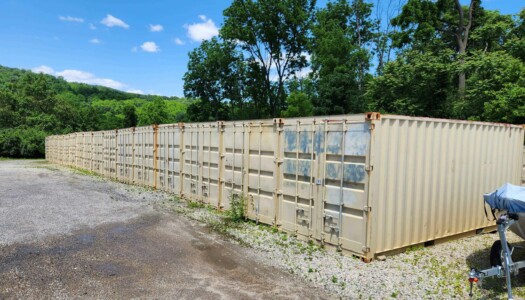 Shipping container drive-up storage units