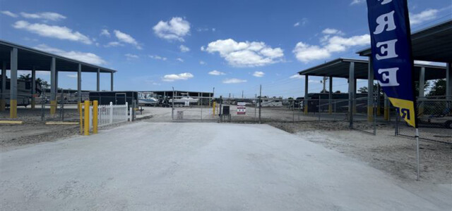 Wide driveway for large vehicle ready for storage