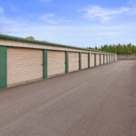 aisle of drive-up storage units at Storage Sense on State Highway 22 in Crestwood, KY