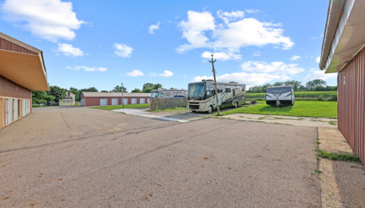 drive-up storage units and vehicle parking at Storage Sense in Eaton Rapids MI