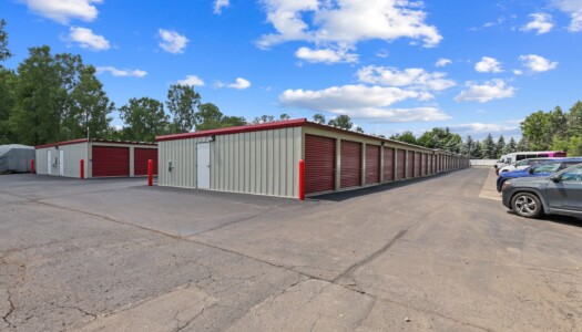 drive-up storage units and vehicle parking at Storage Sense in Flint MI