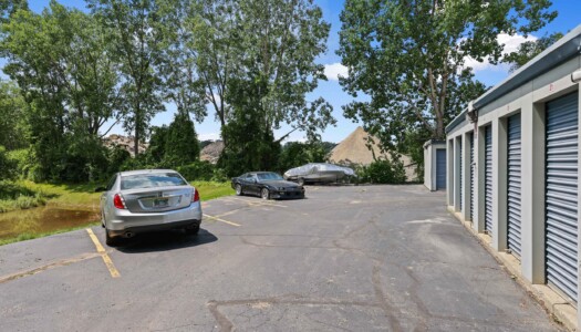 drive-up storage units and vehicle parking at Storage Sense in Waterford Township MI