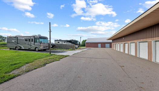 drive-up storage units and vehicle parking at Storage Sense in Eaton Rapids MI