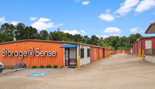 front of Storage Sense facility on I-45 in Huntsville, TX