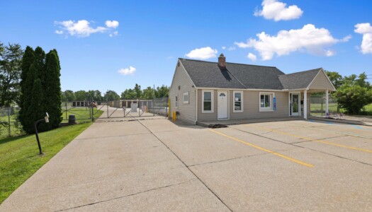 front of storage facility at Storage Sense in Holly MI