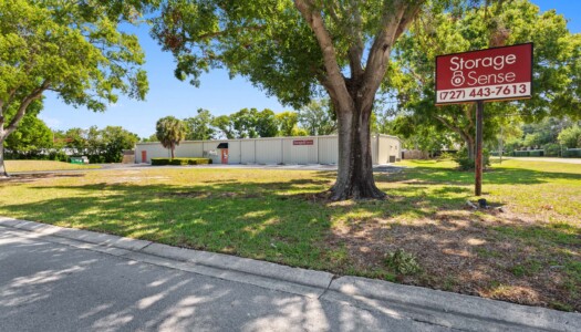 front sign at Storage Sense in Clearwater, FL