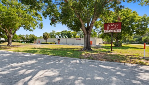 front sign at Storage Sense in Clearwater, FL