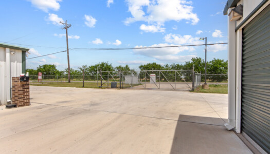 gated access to drive-up storage units at Storage Sense in Haslet, TX