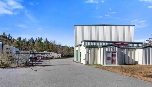 gated entrance to Storage Sense in Pooler, GA