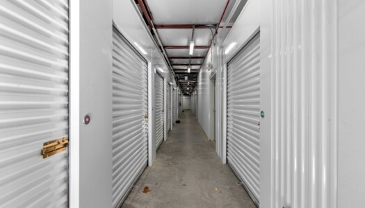 hallway of temperature-controlled storage units at Storage Sense in Pooler, GA