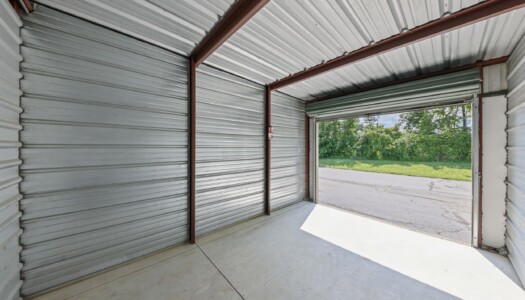 inside a drive-up storage unit at Storage Sense in Howell MI