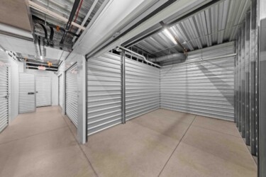inside a temperature-controlled storage unit at Storage Sense in Waxahachie, TX
