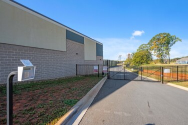 keypad access and gated entrance to Storage Sense facility in Troutman, NC