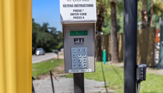 keypad access to front gate at Storage Sense in Pawleys Island, SC