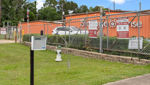 keypad entrance to Storage Sense on I-45 in Huntsville, TX
