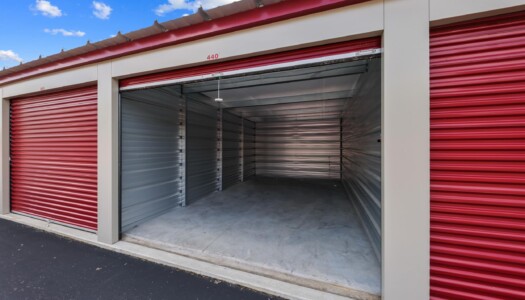 open drive-up storage unit at Storage Sense in Flint MI