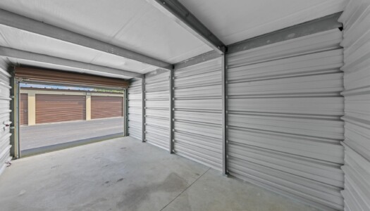 open drive-up storage unit at Storage Sense in Holly MI