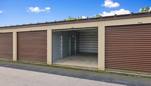 open drive-up storage unit at Storage Sense in Holly MI