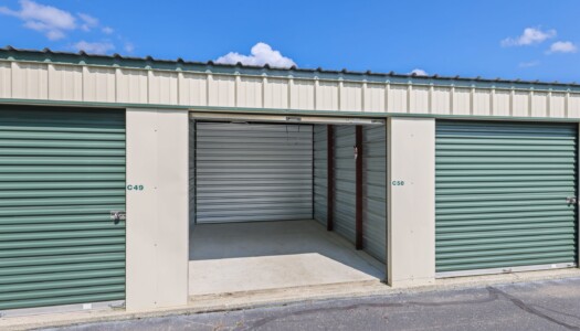 open drive-up storage unit at Storage Sense in Howell MI