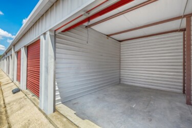 open drive-up storage unit at Storage Sense in Lake Charles, LA