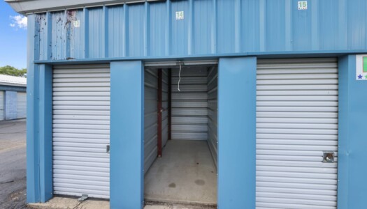 open drive-up storage unit at Storage Sense in Waterford Township MI