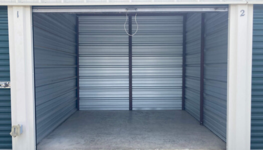 open drive-up storage unit at Storage Sense on Taylor Lane in Owens Cross Roads AL