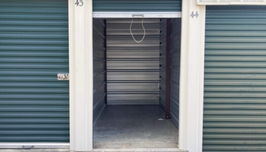 open drive-up storage unit at Storage Sense on Taylor Lane in Owens Cross Roads AL