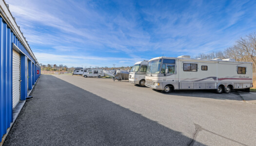 outdoor vehicle storage and drive-up storage units at Storage Sense in New Freedom, PA