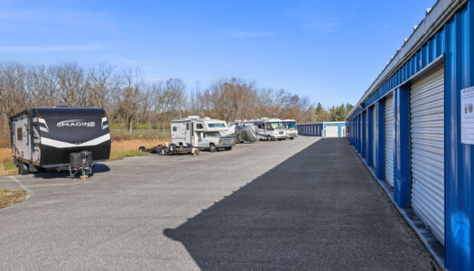 outdoor vehicle storage and drive-up storage units at Storage Sense in New Freedom, PA