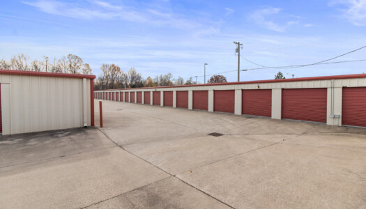 row of drive-up storage units at Storage Sense on Concord Ave in Crestwood KY