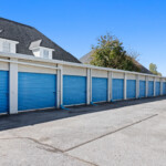 row of drive-up storage units at Storage Sense on Sparkman Drive in Huntsville, AL