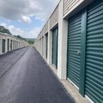 drive-up storage units aisle at Storage Sense on Green Cove Circle in Huntsville AL