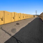 row of storage containers at Storage Sense on Pecos Street in Denver, CO