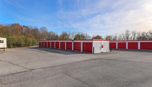 rows of drive-up storage units at Storage Sense in Waynesboro, PA